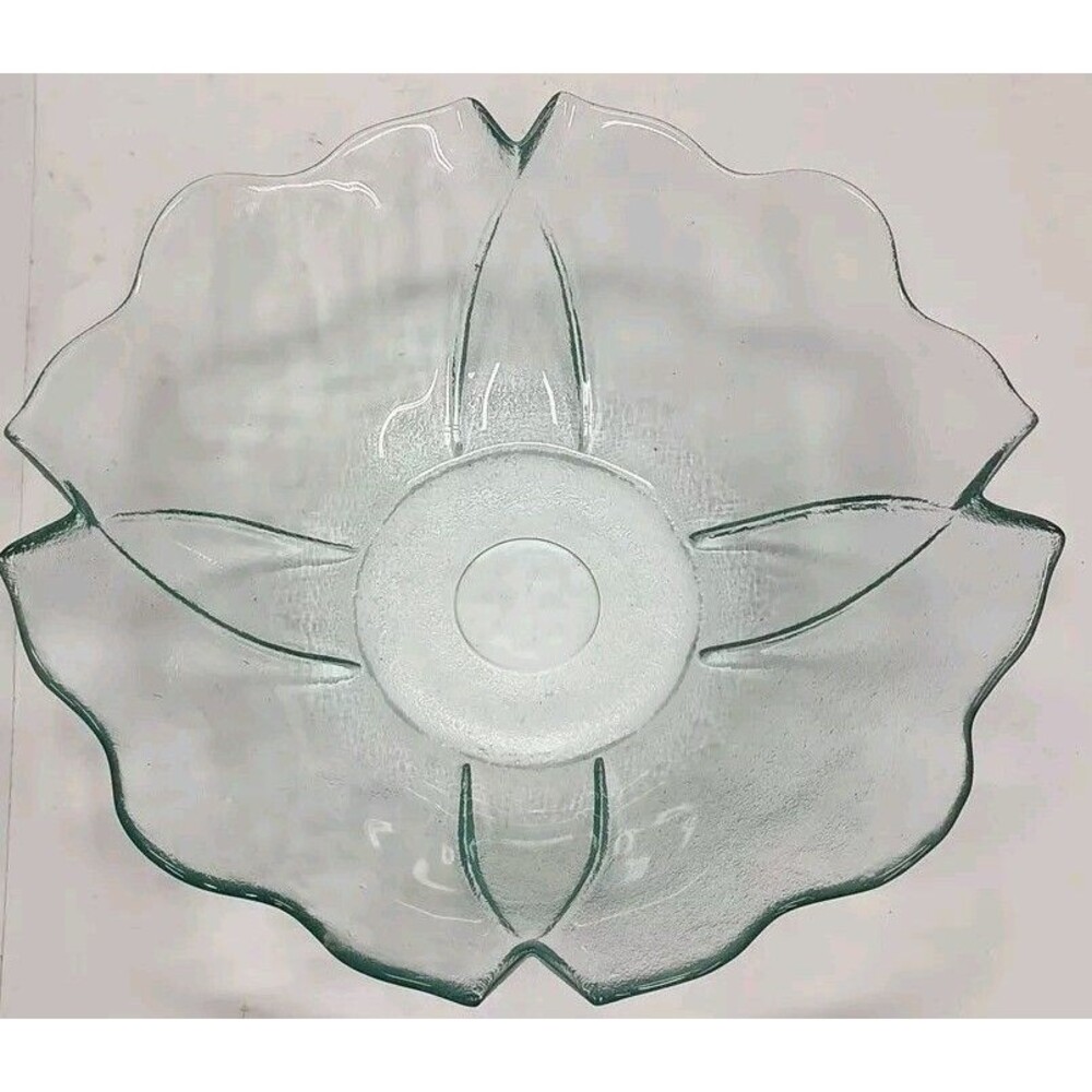 Vintage USA Pottery Green Lotus 9" Bowl – Candy Trinket Salad Dip Catch-All